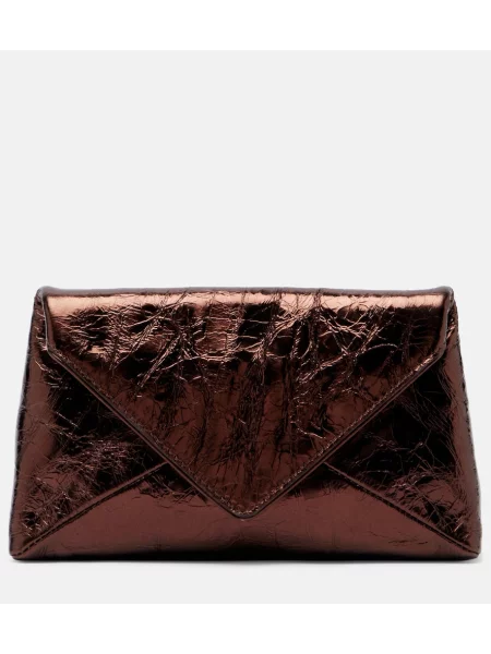 Geantă plic Dries Van Noten din piele maro
