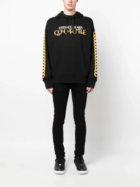 Hoodie Versace Jeans Couture με σχέδιο μαύρο