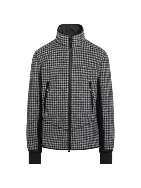 Vesta na patentni zatvarač Moncler Grenoble s houndstooth uzorkom crna