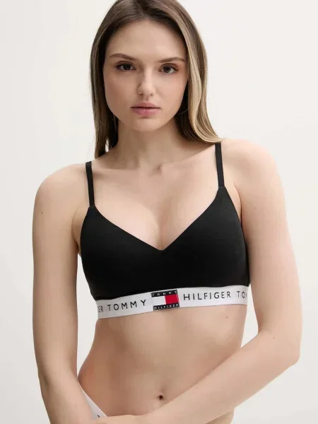 Tommy Hilfiger športová podprsenka s elastanom čierna