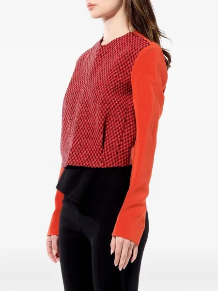 Geacă Balenciaga din tweed portocaliu