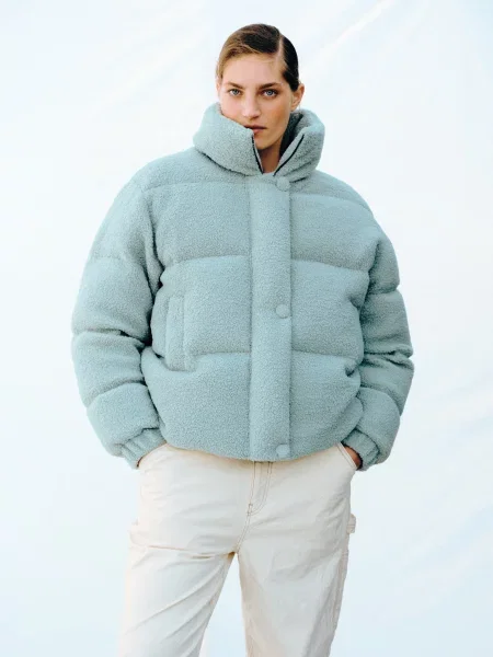 MARCHI Пуховик Поліестер/нейлон блакитний