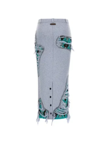 Fustă midi Moschino cu model argyle albastru