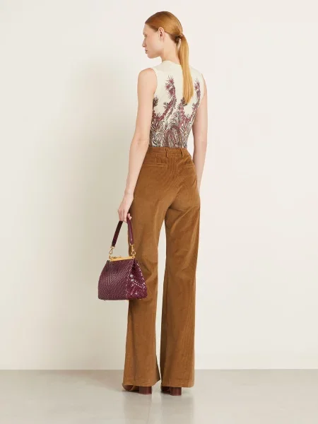 Dzianinowy top Etro beżowy