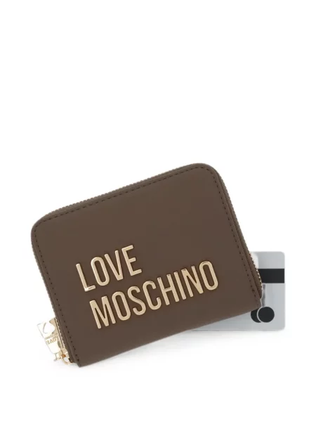 Πορτοφόλι Love Moschino με αυτόγραφο καφέ