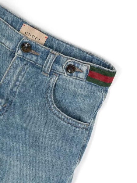 Jeansy straight leg dziecięce Gucci niebieskie