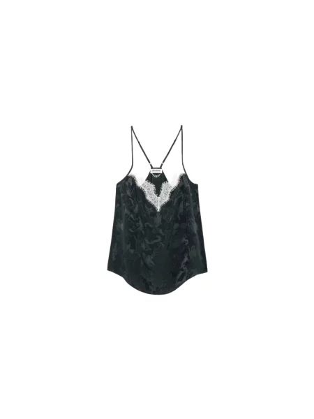 Top Zadig & Voltaire na ramiączkach czarny