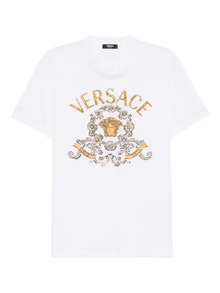 Tričko Versace s výšivkou bílé