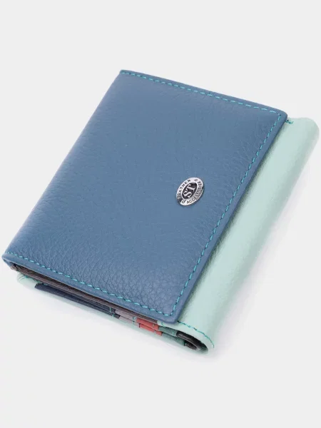 Кожаный кошелек St Leather Accessories голубой