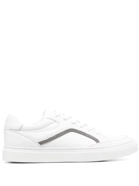 Sneakerși Brunello Cucinelli cu șireturi din dantelă alb