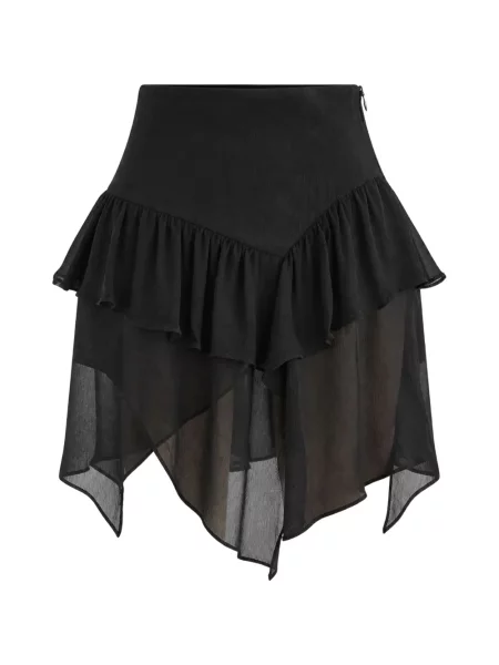 Fustă Marant Etoile cu volane asimetrică negru