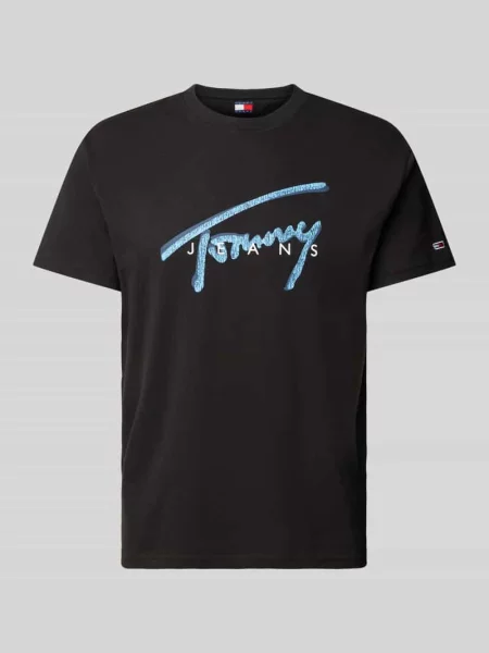 T-shirt z nadrukiem z logo czarna