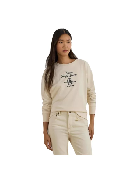 Długa bluza Ralph Lauren z długim rękawem beżowa