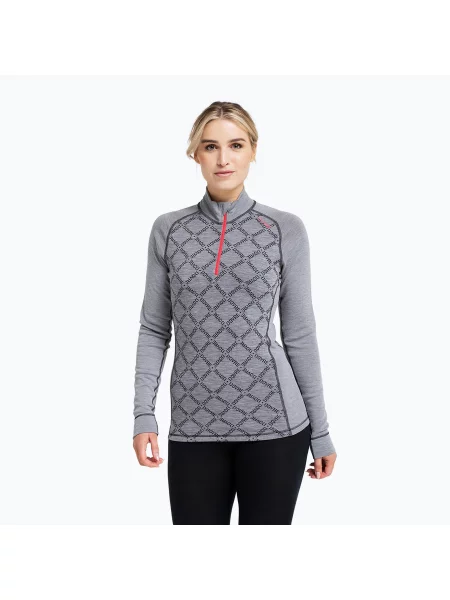 Bluză termoactivă pentru femei Dovre Half Zip Jacquard grey gri