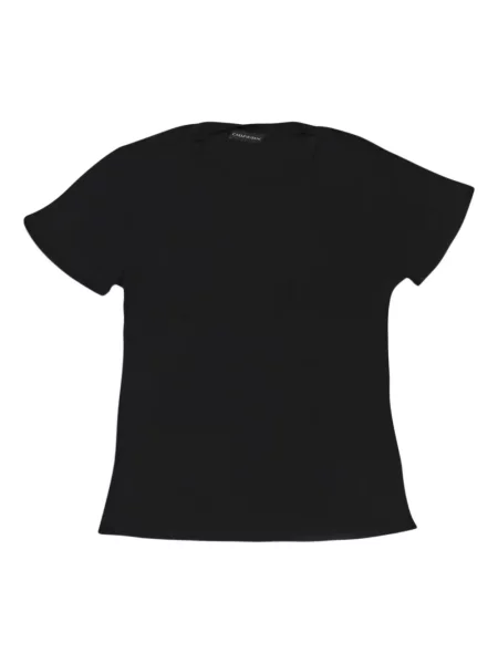 Tricou Callipygian cu decolteu în U negru