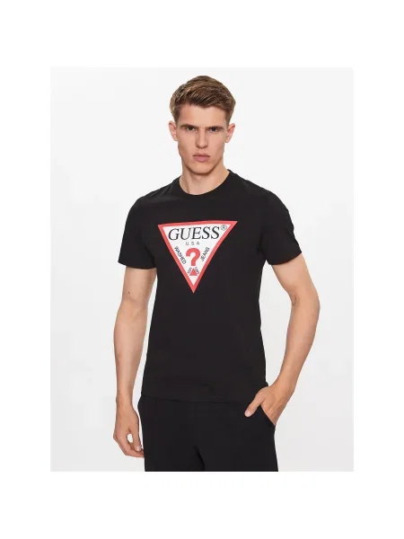 Guess Póló Slim Fit fekete