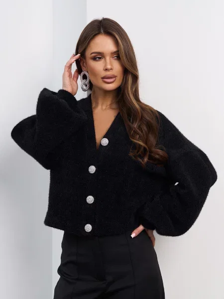 Кардиган ISSA Plus комбінований верх чорний