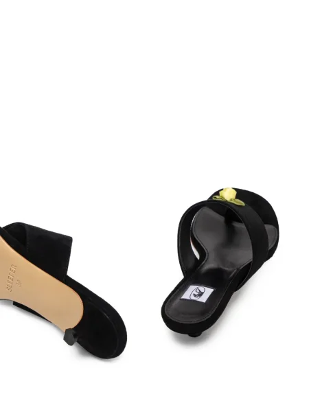 Papuci tip mules Sleeper din piele de căprioară negru