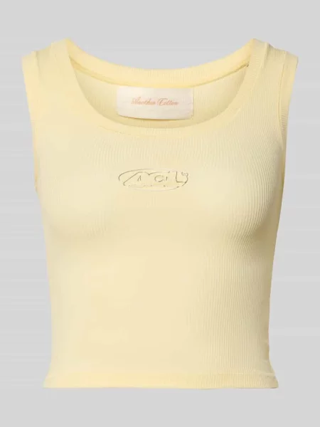 Top Another Cotton Lab z autografem żółty