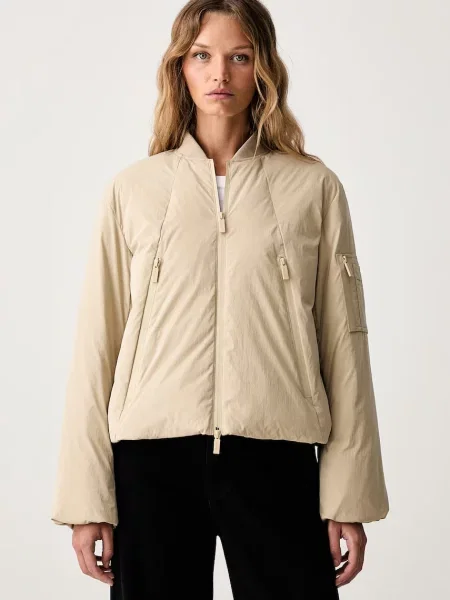 Armani Exchange jachetă scurtă pentru femei bej