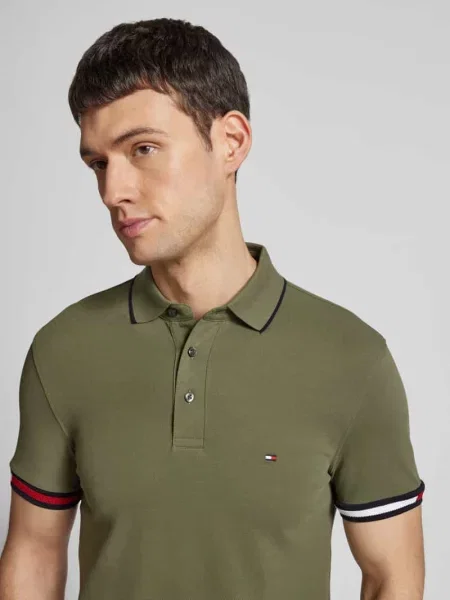 Koszulka polo o kroju slim fit z mieszanki bawełny i elastanu Tommy Hilfiger
