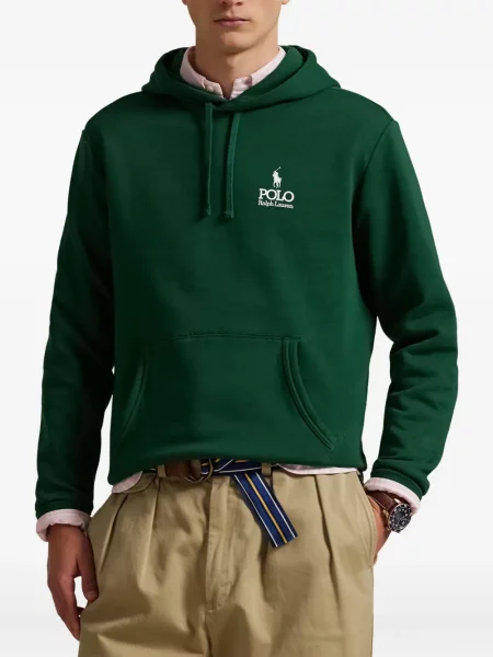Ριγέ polo Polo Ralph Lauren με κουκούλα με αυτόγραφο λευκό