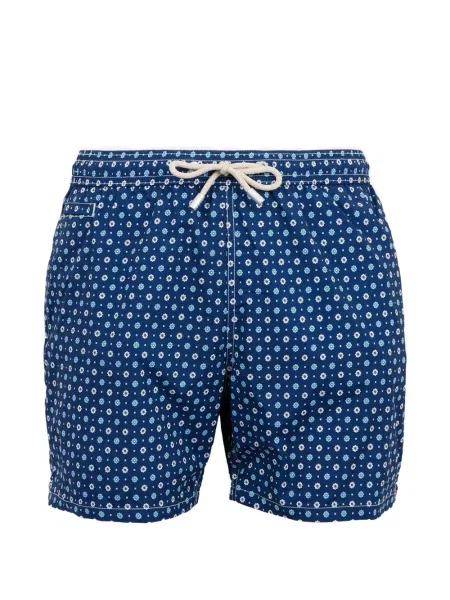 Slip de baie Mc2 Saint Barth cu model floral cu imagine albastru