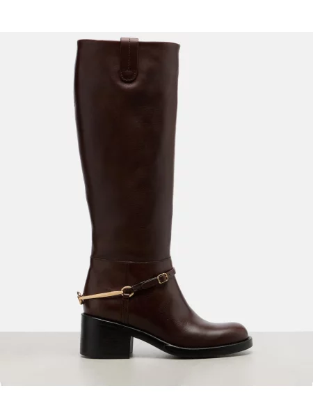 Cizme Chloé din piele maro