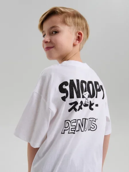 Sinsay Tričko s potiskem na zádech Peanuts bílá