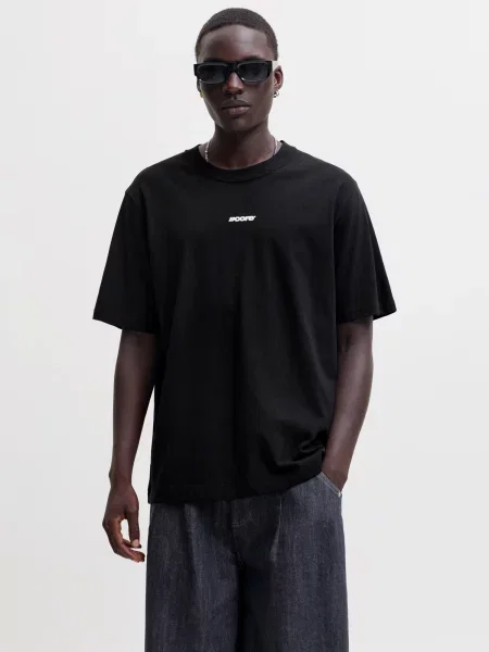 JACK & JONES Tričko JCOCLUB čierna biela