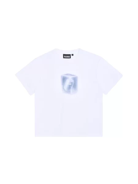 Tricou Rains cu imagine clasic alb