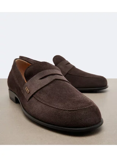 Pantofi loafer Tod's din piele de căprioară maro