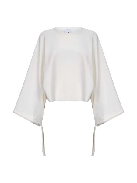 Dzianinowy sweter Max Mara biały