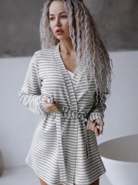 Женский халат сірий