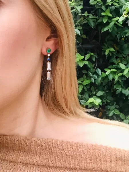 Cercei Yi Collection cu strasuri galben