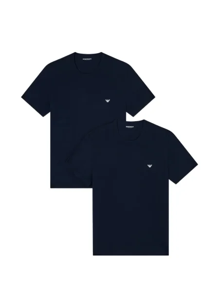 Tricou Emporio Armani cu decolteu rotund cu autograf albastru