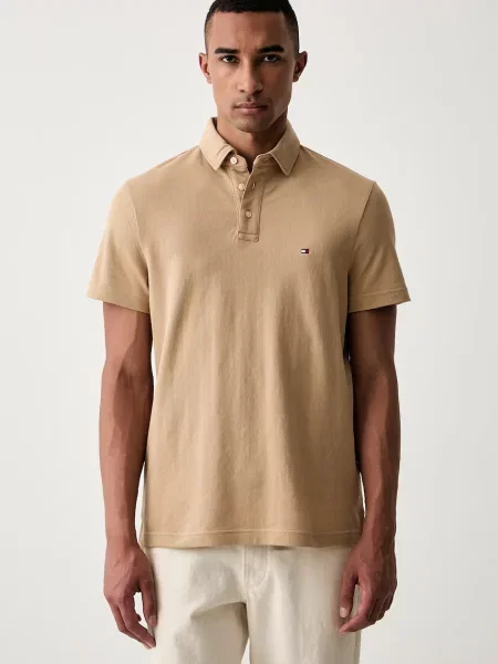 Tricou polo Tommy Hilfiger bej