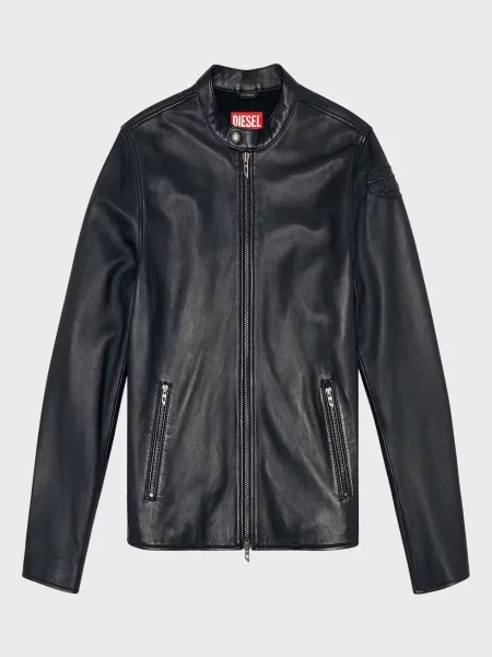 Шкіряна куртка Diesel чорна