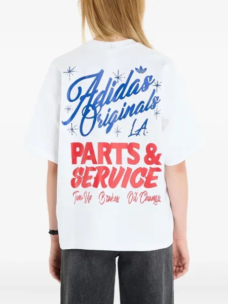 Футбол тениска с дълъг ръкав Adidas на райета мъниста бяло