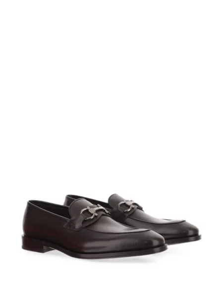 Pantofi loafer Ferragamo cu cataramă maro