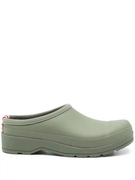 Papuci tip mules Hunter cu imagine verde