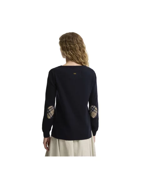 Dzianinowy sweter Barbour niebieski