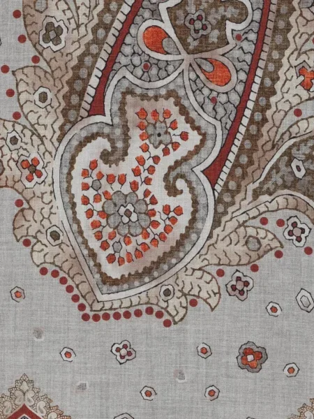 Κασκόλ Dell'oglio με κρόσσια paisley μπλε