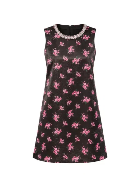 Rochie mini Essentiel Antwerp cu model floral cu imagine negru