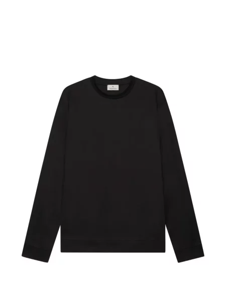 Hanorac crewneck Valenza cu decolteu rotund negru