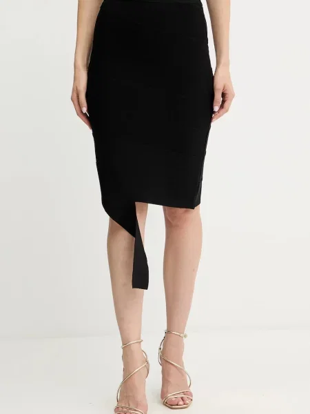 Herve Leger fustă Alma mini drept negru