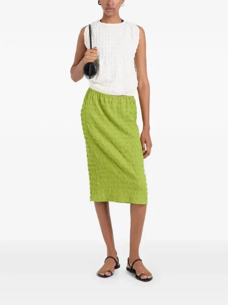 Top Proenza Schouler White Label cu decolteu rotund alb