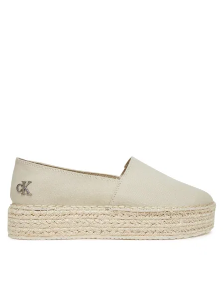 Еспадрили Calvin Klein Jeans FLATFORM ESPADRILLE MG/HDW с платформа бежово