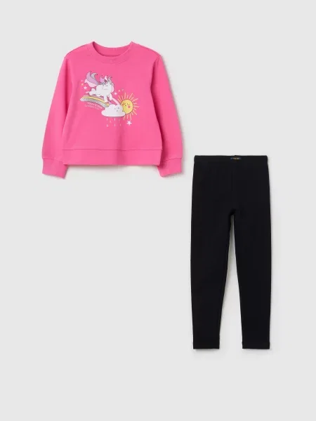 Дитячий Спортивний костюм OVS рожевий/чорний чорний