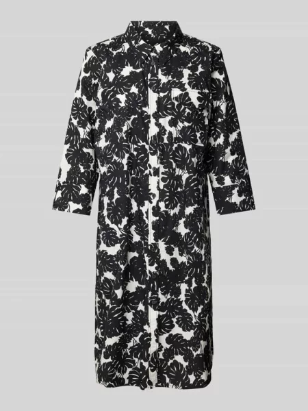 Sukienka koszulowa o długości do kolan ze wzorem na całej powierzchni White Label czarna